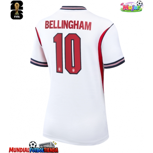 Camiseta Inglaterra Jude Bellingham #10 Primera Equipación Replica Mundial 2026 para mujer mangas cortas